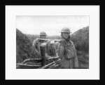 American troops at the front delivering soup to their comrades by Anonymous