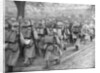 Relief French infantry passing a line of prisoners, Plessis-de-Roye, Picardy, France by Anonymous