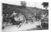 French artillery battery on the move, Chemin des Dames, France by Anonymous