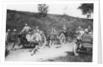 French artillery battery on the move, Chemin des Dames, France by Anonymous