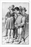 Men wearing favours in their hats by Anonymous