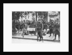Troops and flag of the French 102nd infantry, Saint-Francois-Xavier, Paris, France, August 1914 by Anonymous