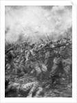 'German soldiers under fire from allied guns', Flanders, World War I by J Simont