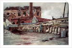 'Factory Barricade, Soissons', France by Francois Flameng
