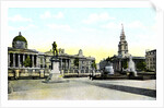 Gordon's Statue and National Gallery, Trafalgar Square, London by Anonymous