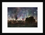 Arras on Fire at at Night by Francois Flameng