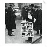 Newspaper boy with news of the Titanic disaster by Anonymous