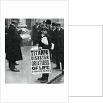 Newspaper boy with news of the Titanic disaster by Anonymous