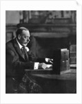 King George V broadcasting to the empire on Christmas Day, Sandringham by Anonymous