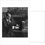 King George V broadcasting to the empire on Christmas Day, Sandringham by Anonymous