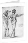 Two male nude studies by Raphael