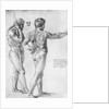 Two male nude studies by Raphael