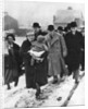 The future Edward VIII walking in the snow in Winlaton, County Durham by Anonymous
