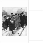 The future Edward VIII walking in the snow in Winlaton, County Durham by Anonymous