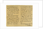 Letter from William Makepeace Thackery to TW Gibbs by William Makepeace Thackeray