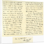 Letter from John Bright to Colonel Rathbone by John Bright