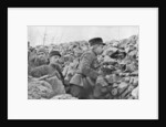 General Marchand inspecting trenches, Champagne, France, World War I by Anonymous