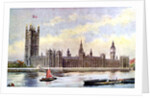 The Houses of Parliament from Lambeth Palace, Westminster, London by Anonymous