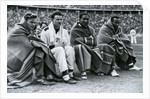 Athletes Frank Wykoff, Paul Hanni, Ralph Metcalfe and Jesse Owens, Berlin Olympics by Anonymous