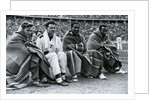 Athletes Frank Wykoff, Paul Hanni, Ralph Metcalfe and Jesse Owens, Berlin Olympics by Anonymous