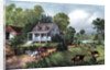 American Homestead in Summer by Currier and Ives