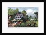 American Homestead in Summer by Currier and Ives
