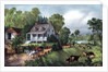 American Homestead in Summer by Currier and Ives