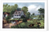 American Homestead in Summer by Currier and Ives