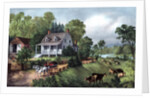 American Homestead in Summer by Currier and Ives