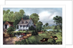 American Homestead in Summer by Currier and Ives