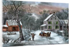 American Homestead in Winter by Currier and Ives