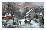 American Homestead in Winter by Currier and Ives