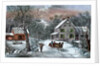 American Homestead in Winter by Currier and Ives