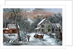 American Homestead in Winter by Currier and Ives