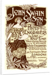 Advertisement for John Swain & Son, printers by John Swain & Son