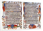 Page of illustrated text from the Luttrell Psalter, c1300-c1340, (c1900-1920) by Anonymous
