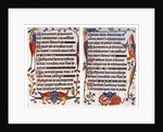 Page of illustrated text from the Luttrell Psalter, c1300-c1340, (c1900-1920) by Anonymous