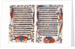 Page of illustrated text from the Luttrell Psalter, c1300-c1340, (c1900-1920) by Anonymous