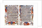 Page of illustrated text from the Luttrell Psalter, c1300-c1340, (c1900-1920) by Anonymous