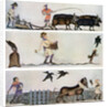 Ploughing, sowing, and harrowing, c1300-1340, (c1900-1920) by Anonymous
