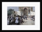 An open-air restaurant at Lahore, India by Edwin Lord Weeks