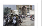 An open-air restaurant at Lahore, India by Edwin Lord Weeks
