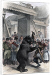 Performing bear in a Russian village by Anonymous