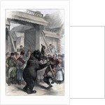 Performing bear in a Russian village by Anonymous