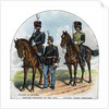 Officer of Hussars, Officer, infantry of the Line, Gunner, horse artillery by Anonymous
