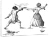 Mlle la Chevaliere d'Eon de Beaumont fencing at Carlton House, 9th April 1787 by Anonymous