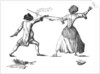Mlle la Chevaliere d'Eon de Beaumont fencing at Carlton House, 9th April 1787 by Anonymous