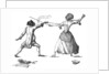 Mlle la Chevaliere d'Eon de Beaumont fencing at Carlton House, 9th April 1787 by Anonymous