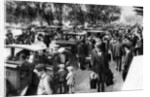 Crowds in front of the station, Orsay, Paris by Ernest Flammarion