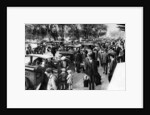 Crowds in front of the station, Orsay, Paris by Ernest Flammarion